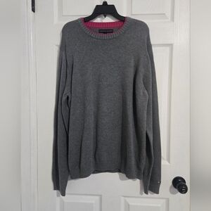 Tommy Hilfiger Vintage Knitted Sweater Unisex L/XL Retro 90s Y2K Gray Cotton
